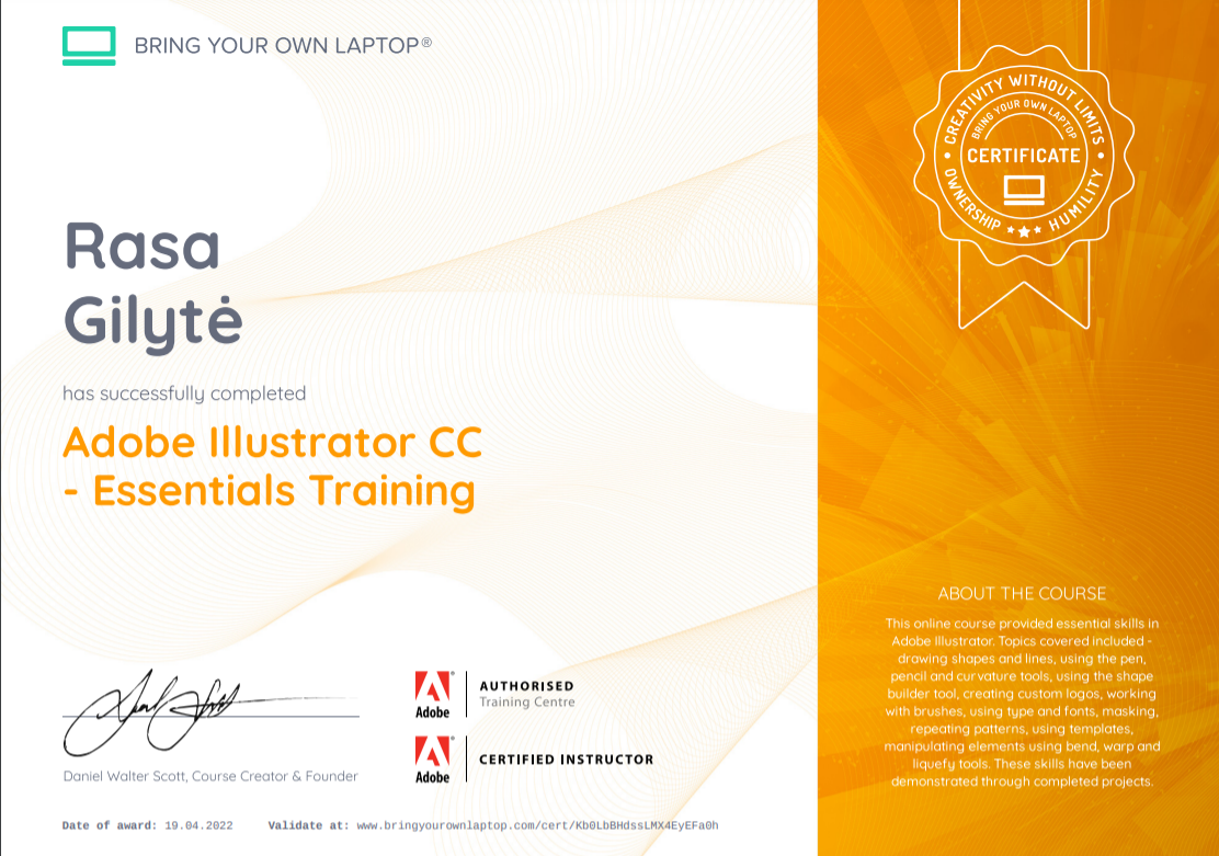 Adobe Illustrator sertifikatas